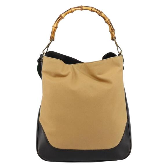 GUCCI Bamboo Web Sherry Line Bag Canvas 2way Beige 001 4058 1705 Auth 142842 - Picture 13 of 16